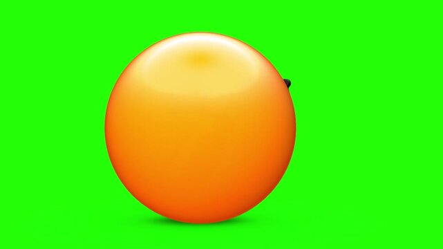 3D Glossy Nerd Face Emoji with Thick Black Glasses and Prominent Buck Teeth Smiling 4k stock animation video on a green screen for chroma key background in video editing.
