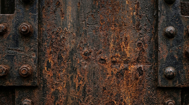 Rustic Rusted Metal Texture Background with Bolts