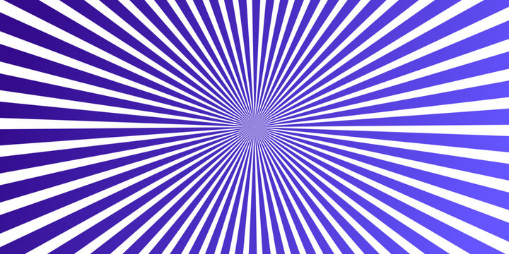 A mesmerizing radial burst of white lines against a gradient purple background creates a captivating hypnotic effect, drawing the viewer into its infinite depth and abstract beauty.