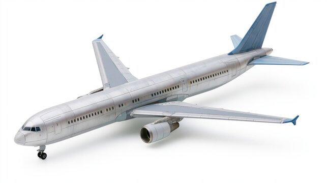 The Airplane in White High-Detail Studio Portrait of a Jetliner