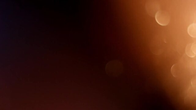 Cinematic Golden Bokeh Overlay Blurring With Vintage Light Leaks On Black Background