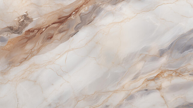 Elegant white marble texture with flowing beige and brown veins for luxury architectural interiors