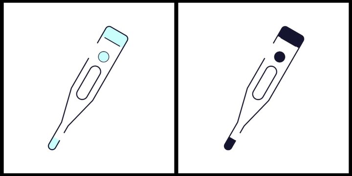 Digital thermometer icon isolated on white background minimalist medical design