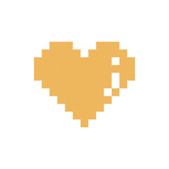 Fototapeta premium Minimalist Pixel Art Heart Shape Icon on White Background