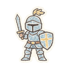 Obraz premium PNG Cute medieval knight sticker