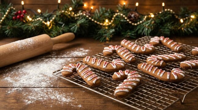 Rustic wooden surface covered in flour dust, perfect for baking preparation shots, close up overhead view showcasing culinary elements, ideal for food blogs or recipe videos