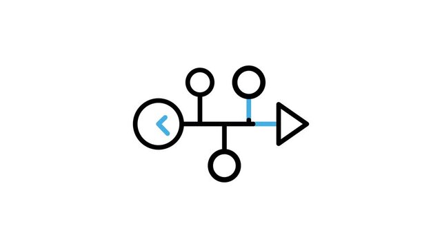 Animated timeline arrow icon for progress, workflow, management progress. Schedule, deadline and planning time process for business strategy animation video with alpha channel