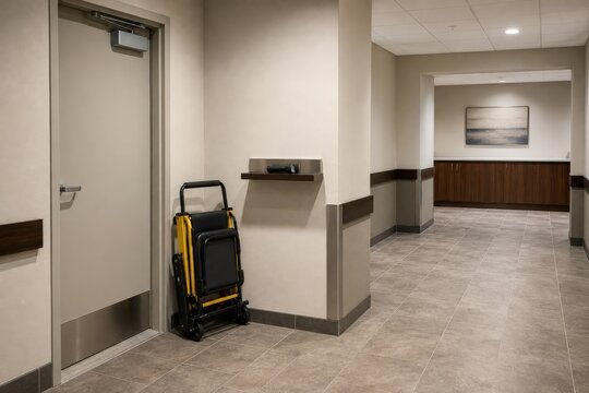 Elevator Evacuation Training Stair Chair Staged For Drill