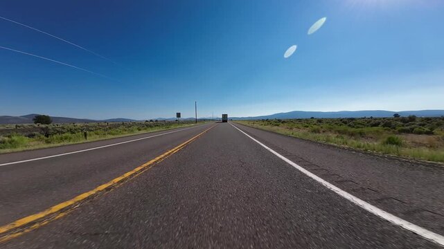 Mount Shasta Highway 97 South Dorris to Macdoel 03 Front View Driving Plates California USA Ultra Wide