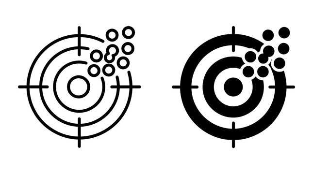 Minimalist Target Icons with Off-Center Shot Patterns