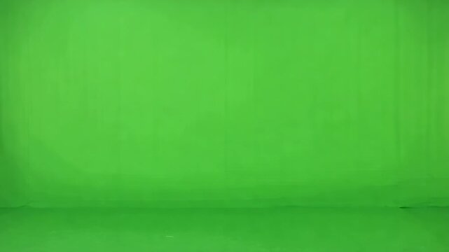 Green Screen Studio Empty Seamless Cyclorama Wall for Chroma Keying and Visual Effects