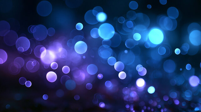 Abstract Blue and Purple Bokeh Lights Background