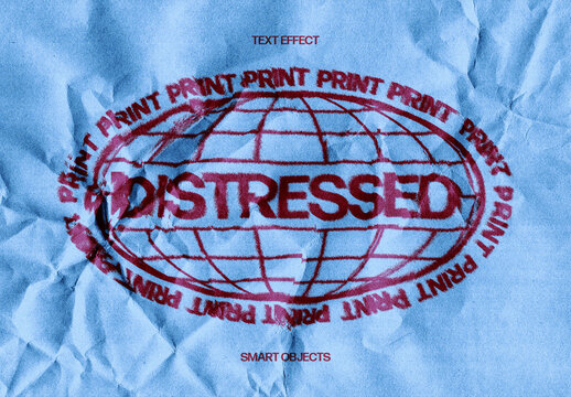 Distressed Print Text Effect For Poster And Branding Design