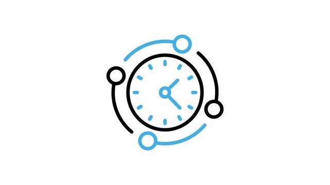 Animated timeline cycle icon for activity, routine, progress, workflow, management progress. Deadline, schedule, and planning time process for business strategy animation video with alpha channel