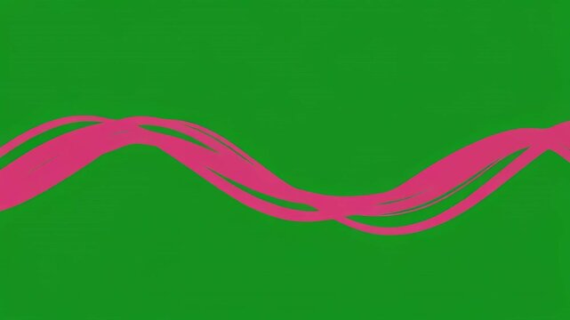 Wavy Pink Ribbons moving dynamically over green and black backgrounds with subtle motion