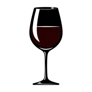 Glass of red wine isolated on transparent background