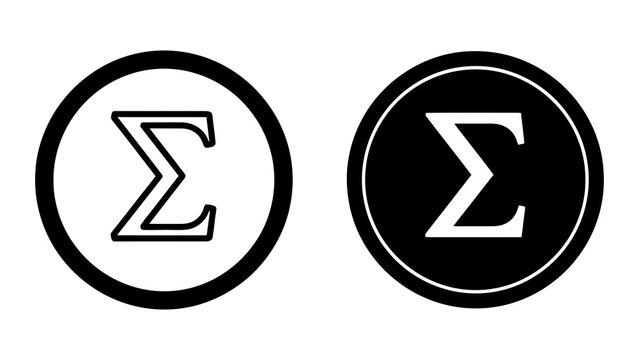 Sigma mathematical symbol vector icon isolated on transparent background for education