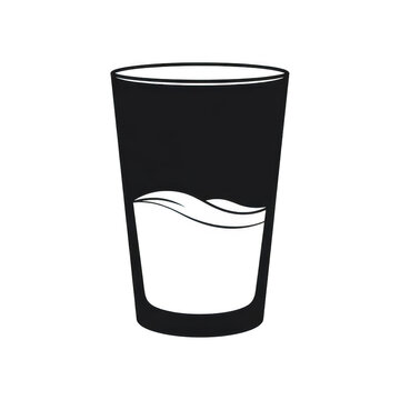 Tall glass with water and waves isolated on transparent background