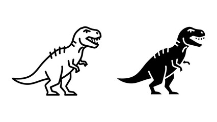 Tyrannosaurus rex dinosaur icons isolated on transparent background vector graphic © Druvo