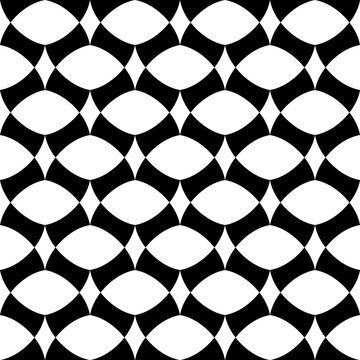 Seamless pattern with geometric motifs in black and white