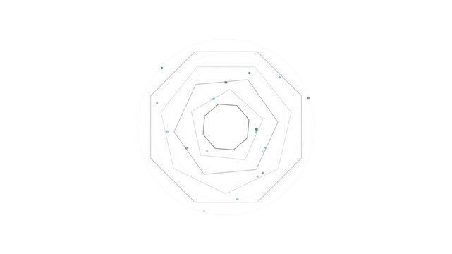 Minimalist abstract geometric radar chart infographic design with thin grey lines and data points