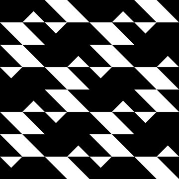 Seamless pattern with geometric motifs in black and white
