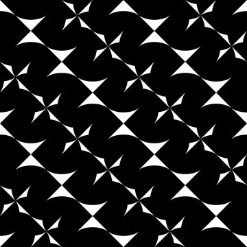 Seamless pattern with geometric motifs in black and white