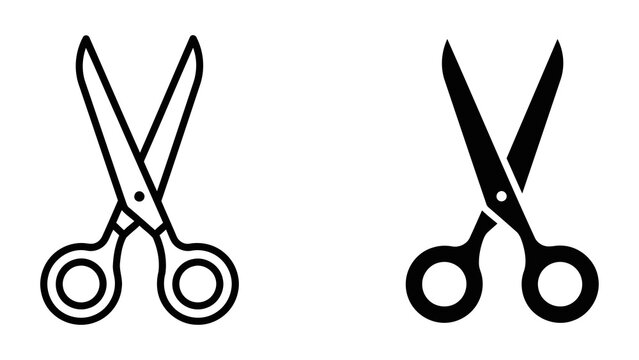 Classic sharp office scissors vector icon illustration isolated on transparent