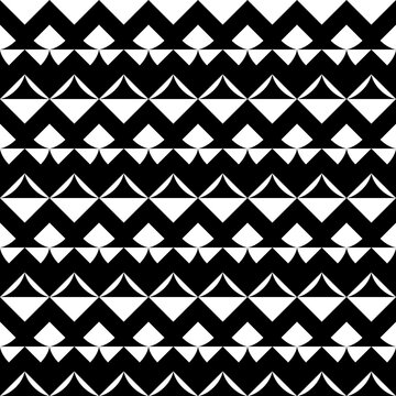 Seamless pattern with geometric motifs in black and white