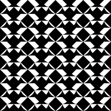 Seamless pattern with geometric motifs in black and white
