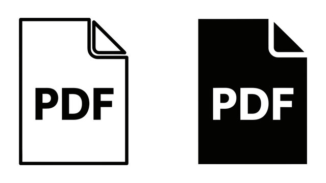Professional PDF document file format icon vector isolated on white background