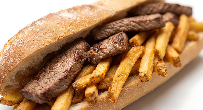 Close Up Belgian Mitraillette Sandwich Texture