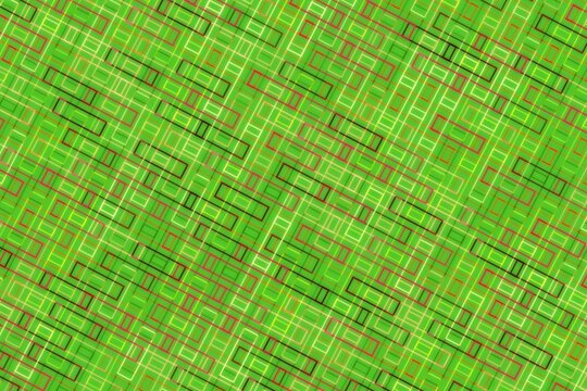 Colorful digital abstract pattern with green and red shapes