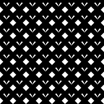 Seamless pattern with geometric motifs in black and white