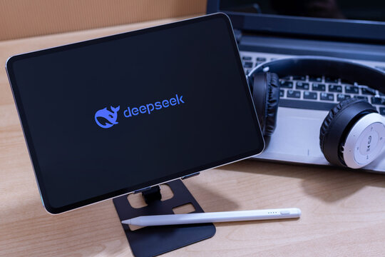 Beer Sheva, Israel. August 26, 2025: Deepseek AI app logo on an Apple iPad screen.