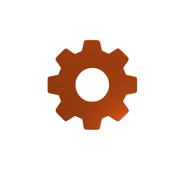 Settings gear icon three dimensional graphic design digital element for user interface