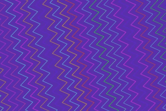 Digital glitch pattern with zigzag lines on blue background