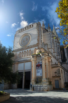 Cathedral of Manacor in balearic island of Mallorca, Spain. 
