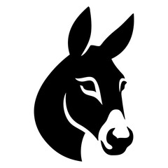 Icono con dibujo sencillo con la silueta de la cabeza de un burro visto de perfil  © teracreonte