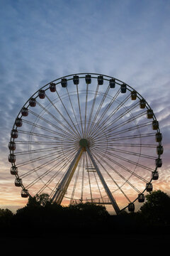 Sunrise Silhouette of a Ferris Wheel