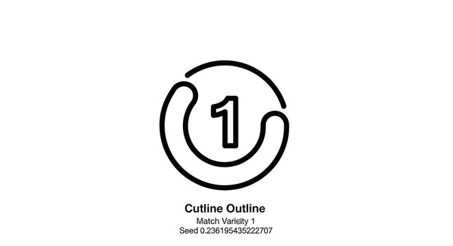 Bold Black Outline of Number 1 Inside a Circular Bracket Icon on White Background