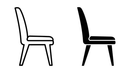 Fototapeta premium Modern wooden chair furniture icon isolated on transparent background vector art