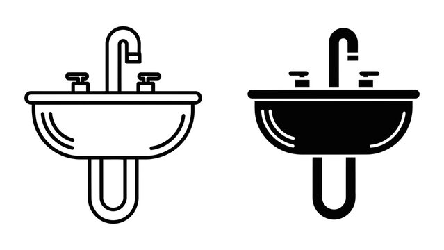 Bathroom sink basin icon isolated on transparent background vector illustration
