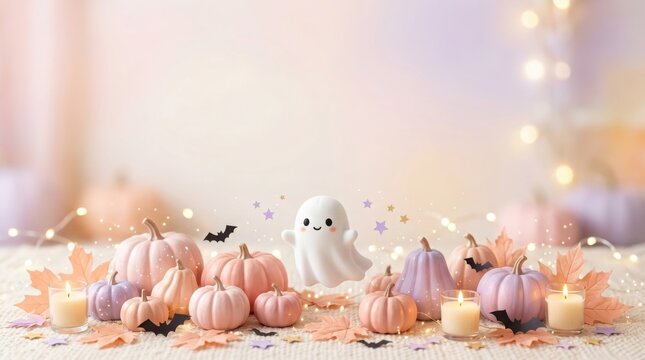 Halloween pumpkin carving party setup with lit candles inside