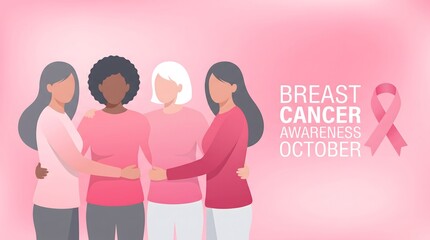Obraz premium Supporting breast cancer awareness month empowering women promoting early detection and fostering hope for a future free from this devastating disease
