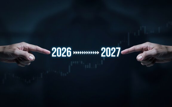Transition from 2026 to 2027 with financial growth chart