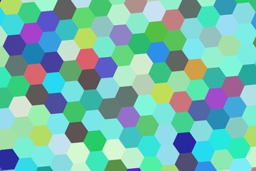 Colorful hexagon pattern with bright shades and vibrant look