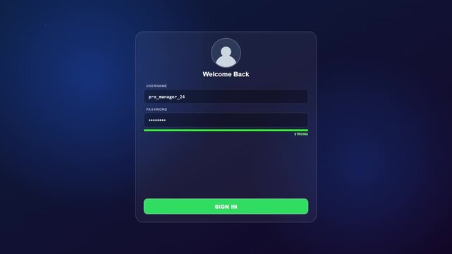 Digital login interface showing successful sign in message