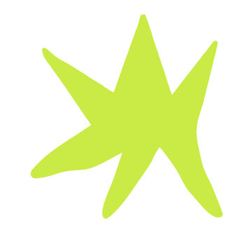 Irregular light green starburst shape on white
