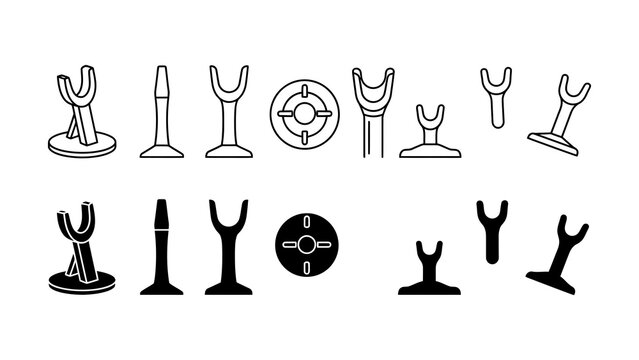 Various Line Art Wine Glasses and Drinkware Vector Icons Set
